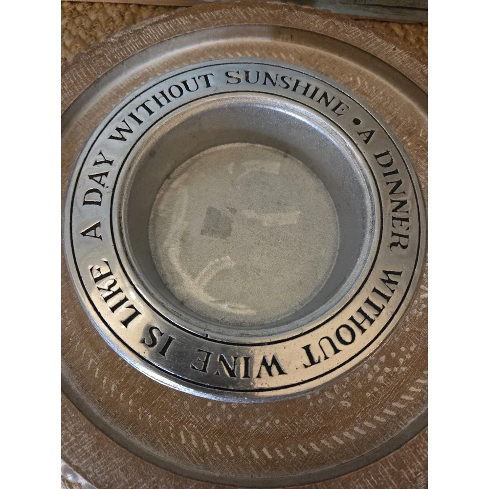 Pewter Wine Bottle Coaster A Dinner Without Wine Is Like A Day Without Sunshine